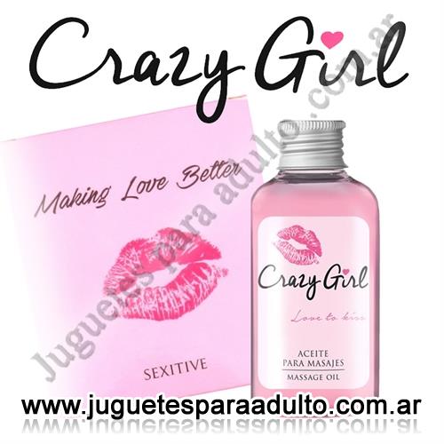 ACEITES Y LUBRICANTES, Lubricantes sexitive, Aceite para masajes crazy girl 60 Ml Aceites y lubricantes, Lubricantes sexitive, Aceite para masajes crazy girl 60 Ml